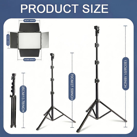 LED Fill Light Kit Studio Photography Lighting Set 10-Inch Square Dimmable 3 Color Modes for an Everyday Personal Care Routine