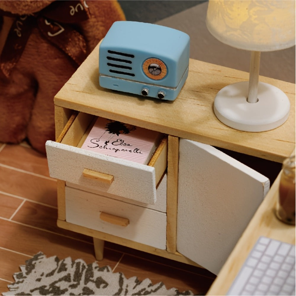 DIY Miniature House Kit Sunshine Study – Handmade Wooden Building Model Mini Collection Scene Home Decoration Shelf Display