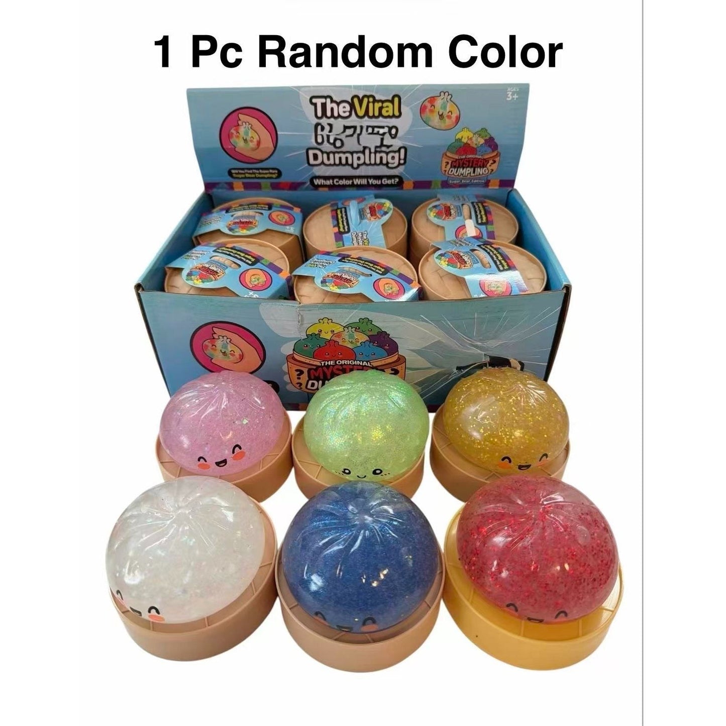 Dumpling Squishy Stress Ball, Steamer Basket Design Squeezable Bun Sensory Toy for Adults & Kids