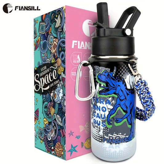 Insulated Water Bottle 16oz – Stainless Steel Vacuum Tumbler with Fun Printed Designs – Leak-Proof Kids & Teen Water Bottle