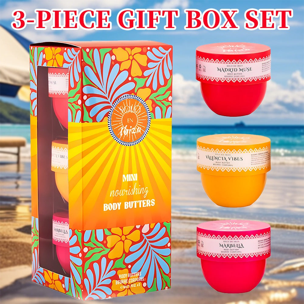 Body Butter Set 3-Piece Solo En Ibiza Long-Lasting Fragrance Body Cream for Women & Men – 3 Scents 1.76 fl oz Each Daily Moisturizer