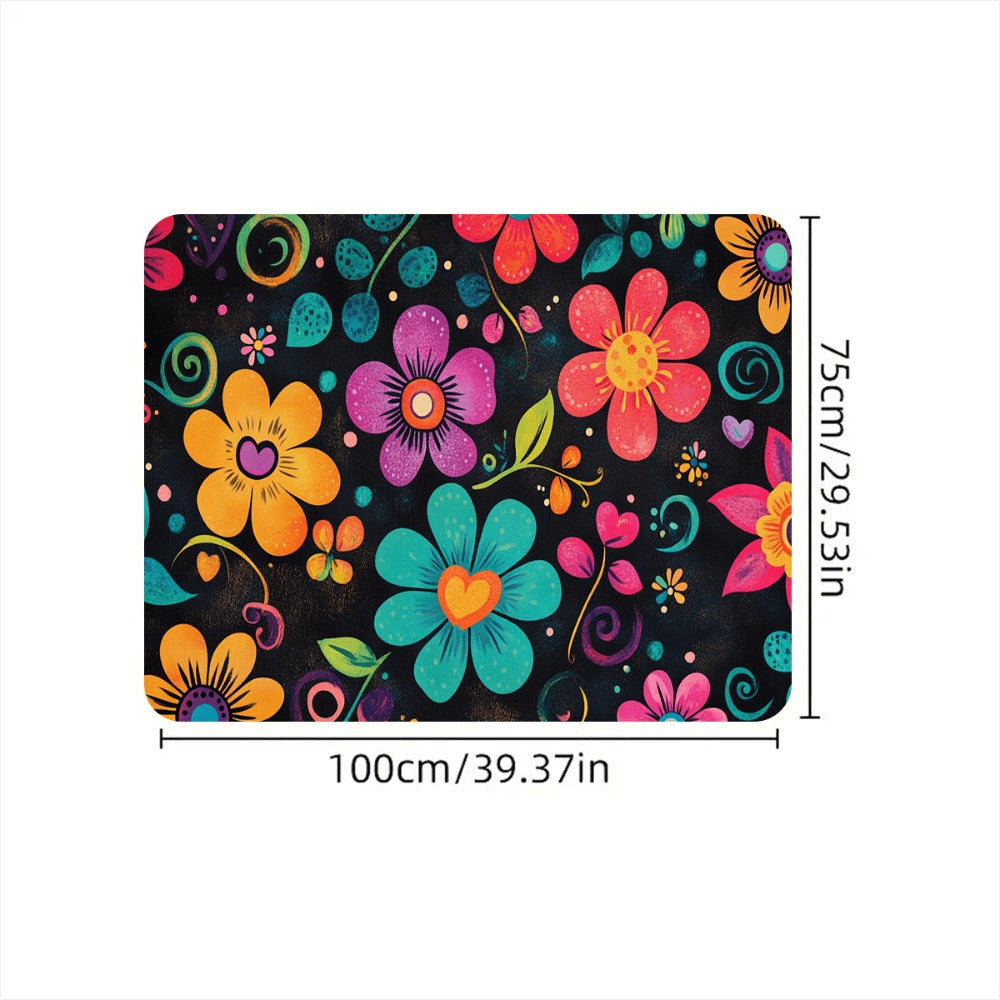 Car Trunk Mat Anti-Slip Rubber – Colorful Petal Pattern Cargo Liner, Non-Slip Boot Mat for Most Cars, Durable Trunk Organizer Pad & Interior