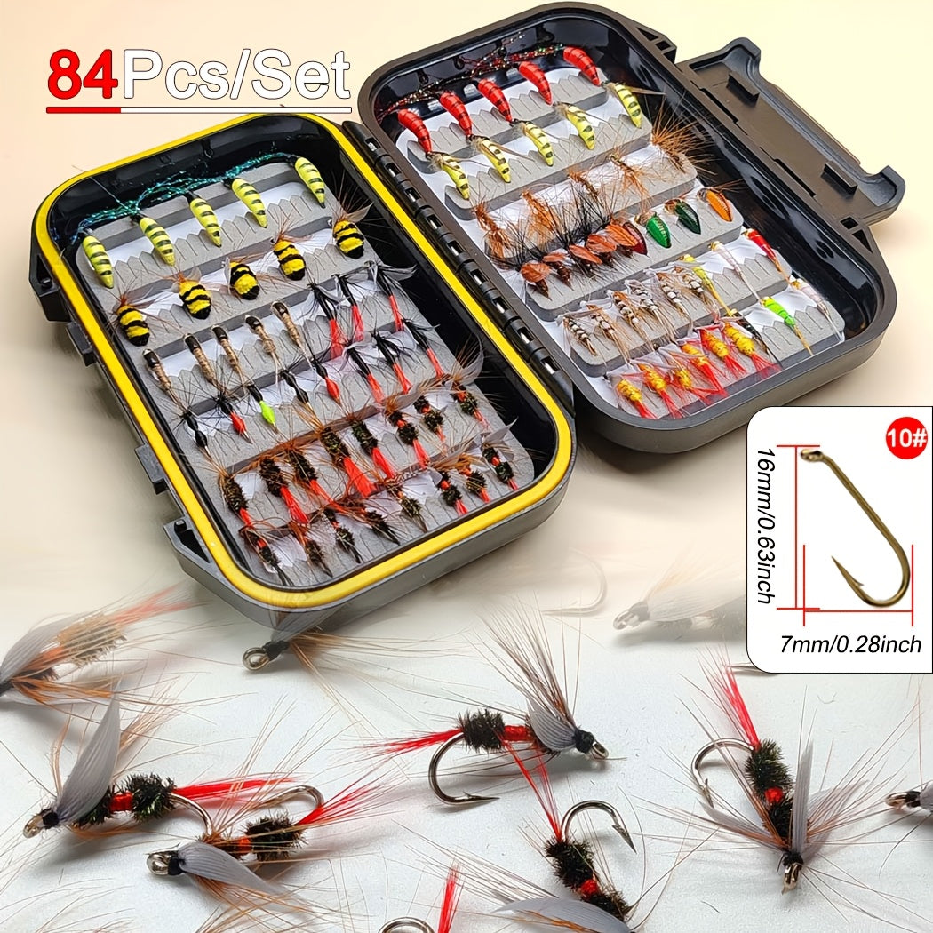 Fly Fishing Flies Kit Hand-Tied Assortment – Dry Flies, Wet Flies, Nymphs & Streamers for Trout, Bass, Salmon | Freshwater & Saltwater |