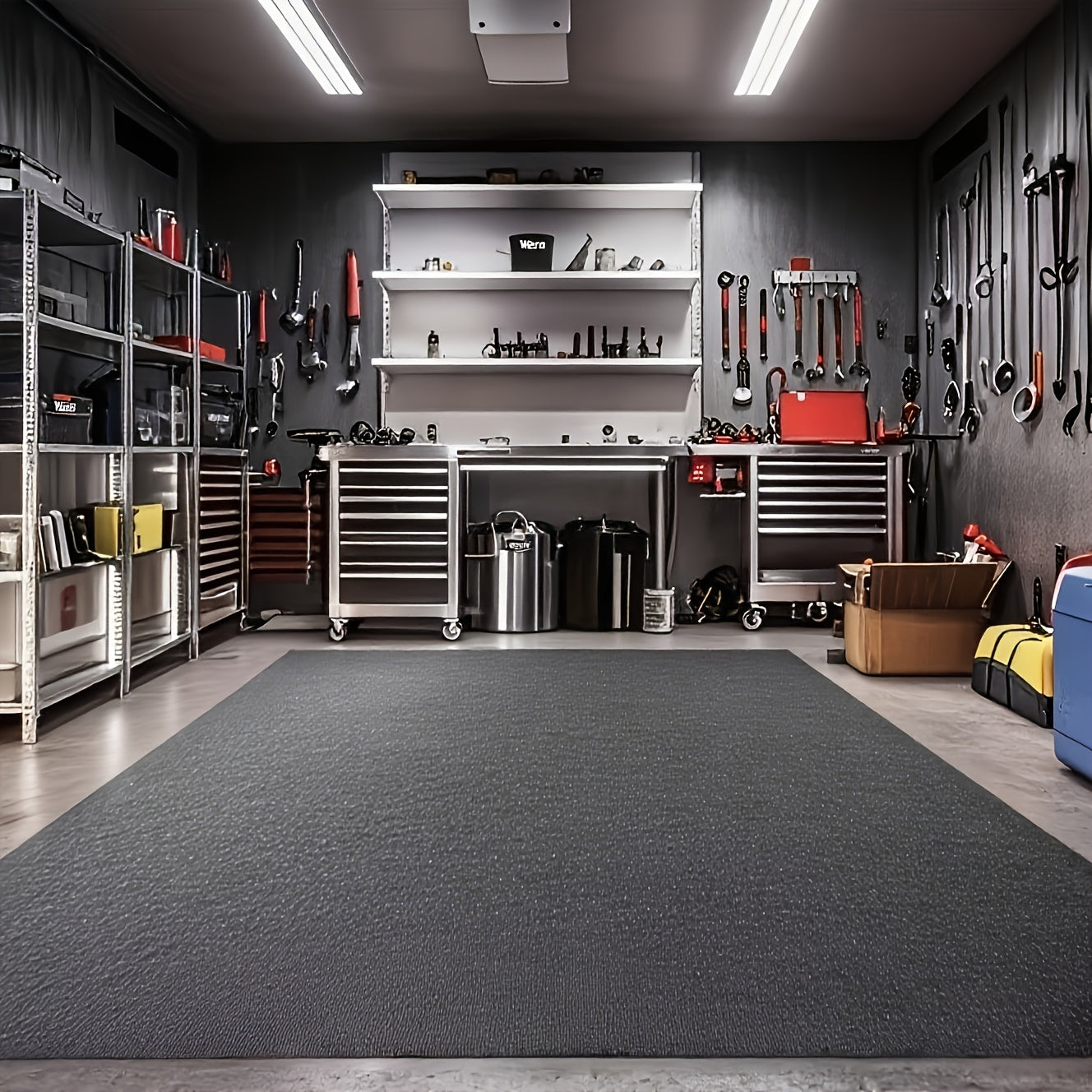 Garage Floor Mat Heavy Duty Oil-Absorbing Non-Slip – Waterproof Washable Workshop Mat for Cars, Trucks, SUVs & Motorcycles