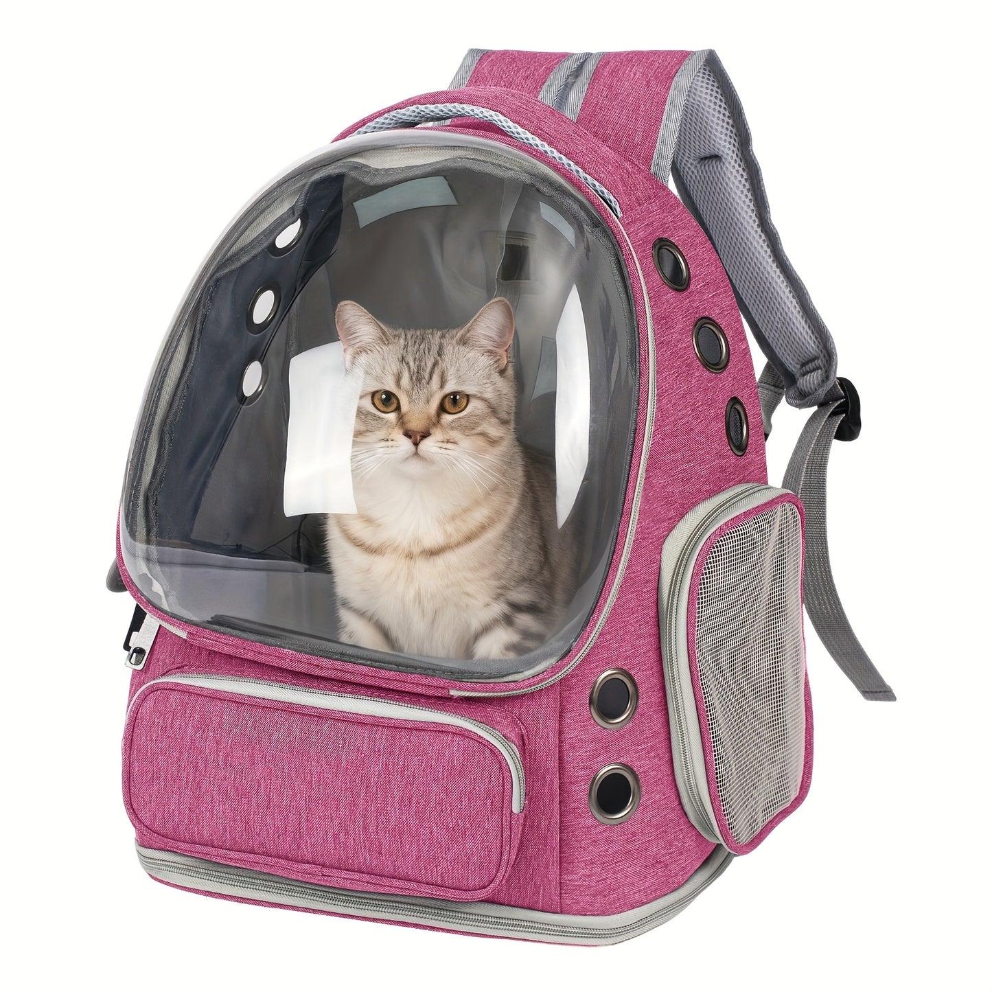 Cat Carrier Backpack Bubble Window Space Capsule Transparent Breathable Travel Bag for Cats & Kittens, Airline Approved Zipper & Pet Door