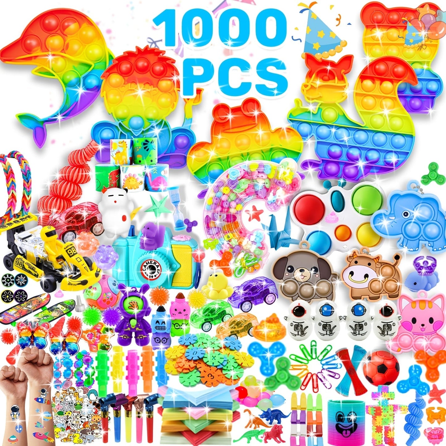 Bulk Fidget Toy Assortment with 1, 000 Pieces in Style A, JYS-1000 or MHX-1000 Checkout Sets