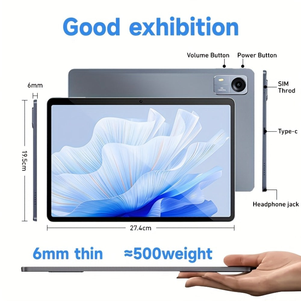 Android Tablet 10.1-Inch with Android 14, 4G LTE Dual SIM, T606 Octa-Core and 256GB Internal Storage