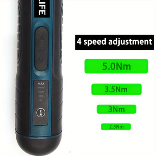 Cordless Electric Screwdriver Set, Rechargeable Power Screwdriver with LED Light, DC Charging, Bit Accessories Included