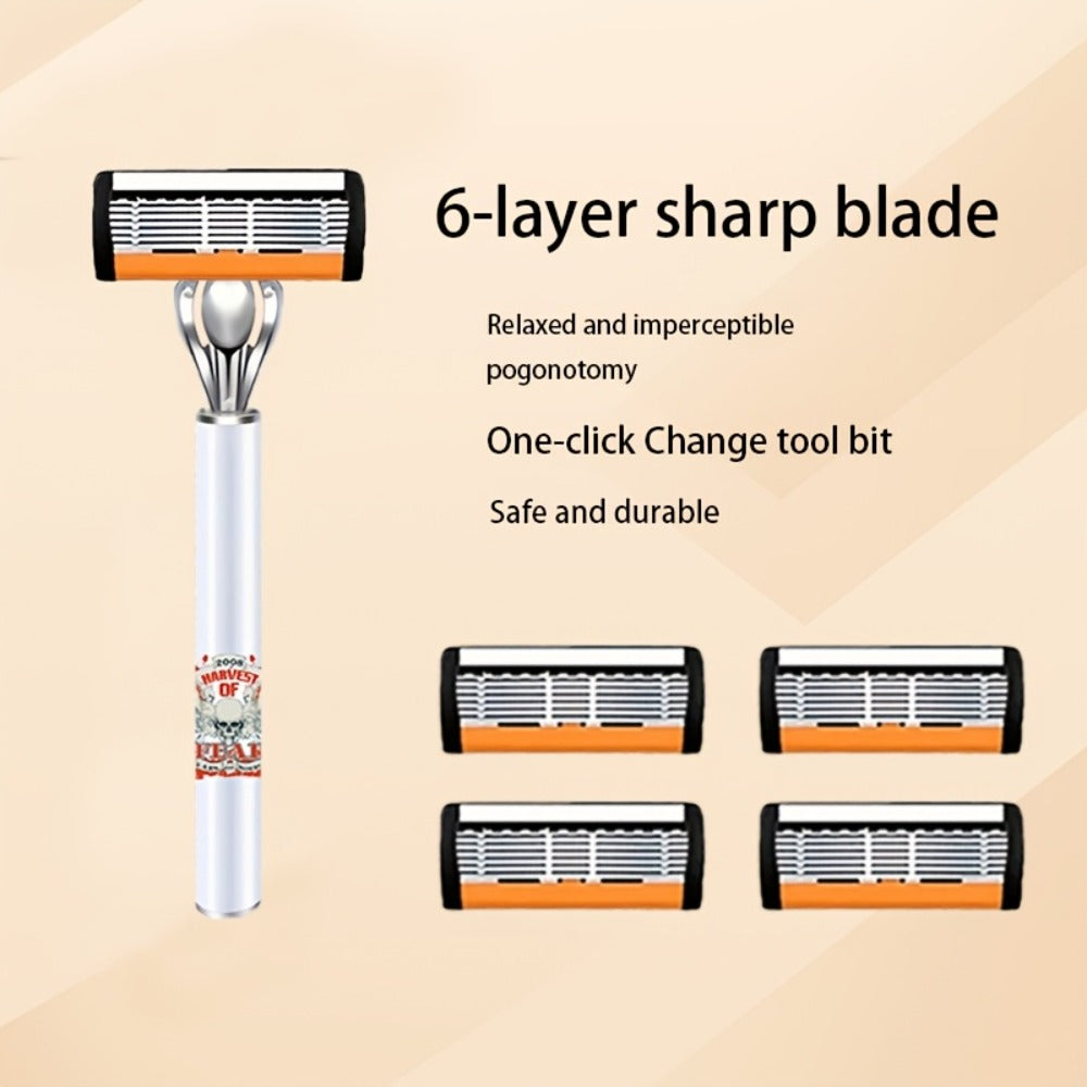 Men's Safety Razor Set 72 Blades 2 Non-Slip Handles Progressive Classic Style Painless Shaving Kit ā Close Shave Replacement Blade Razor