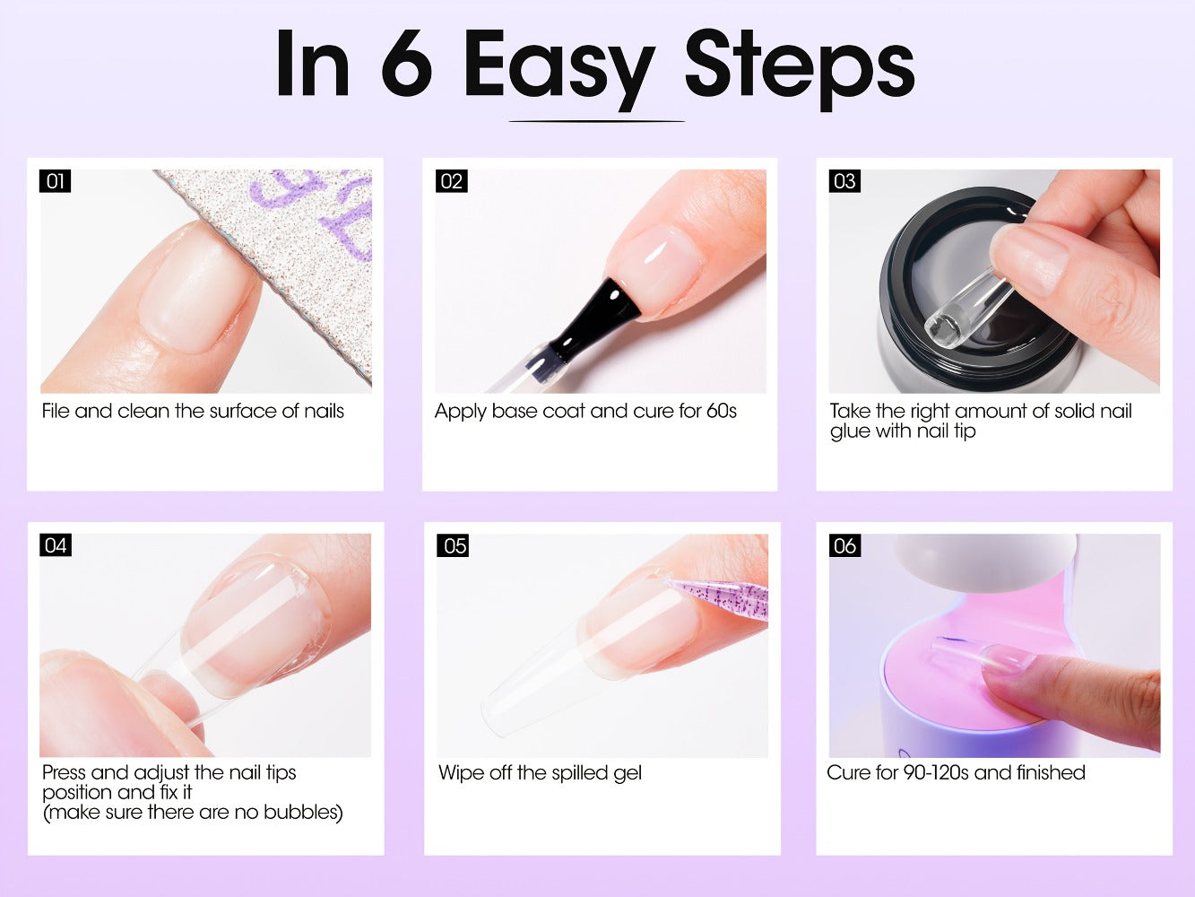Solid Gel Nail Glue Kit with Mini LED Lamp – 8g UV Cure Gel Glue 28+ Days Long-Lasting Bond for Press On Nails Acrylic Tips Rhinestones