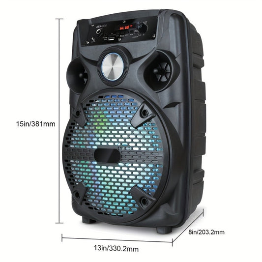 1100W Party Speaker with 7-Mode LED Lighting & Microphone, Portable Wireless Subwoofer, 8-Inch Bass Driver