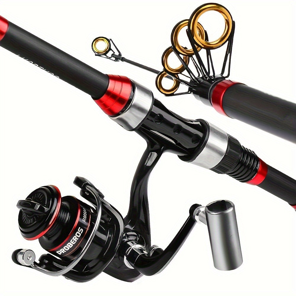 Carbon Fiber Fishing Rod & Spinning Reel Combo – Ultralight Fast Action Rod with Long Cast Spinning Wheel