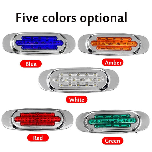 LED Side Marker Lights 4-Pack for Truck Trailer 16 LEDs Dual Mode Steady-On & Flash – 12-24V Universal Fit Front Rear Side Marker Lamp