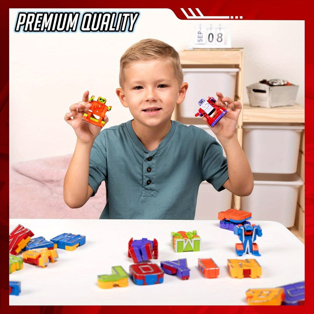 Alphabet Robot Toys for Kids Alphabots ABC Learning Letter Transform Robots, STEM Educational Toy for Boys & Girls Ages 3-8