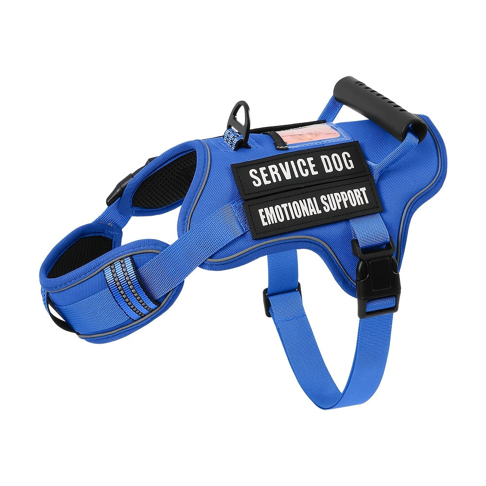 Tactical Dog Harness with MOLLE System & Control Handle Adjustable Reflective No-Pull Service Dog Vest for Walking Training