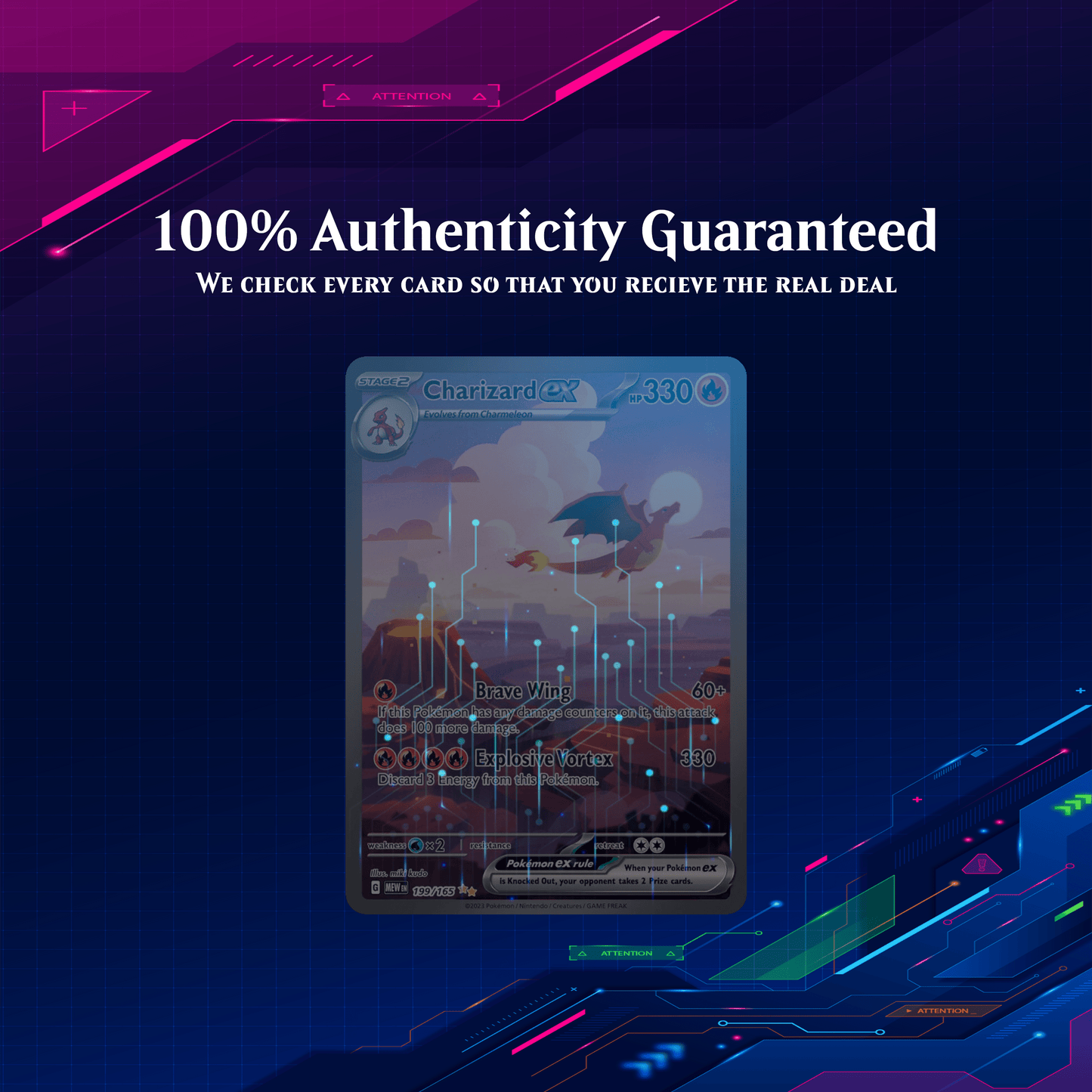 Trading Card Game 100-Plus Character Card Assortment with Plastic Deck Box and Mixed Artwork