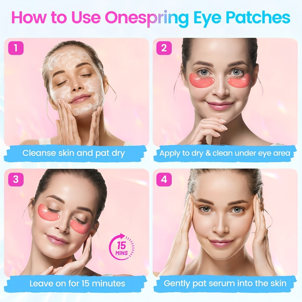Collagen Eye Mask Patches 40 Pairs ā Caffeine & Aloe Vera Under Eye Patches 4 Types Eye SPA Multi-Color Depuff Dark Circle Moisturizing