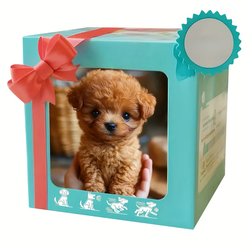 Simulation Puppy Robot Electric Interactive Dog Toy, Auto Walking, Barking & Tail Wagging, Plush Biomimetic Pet with Dog Bone Accessory