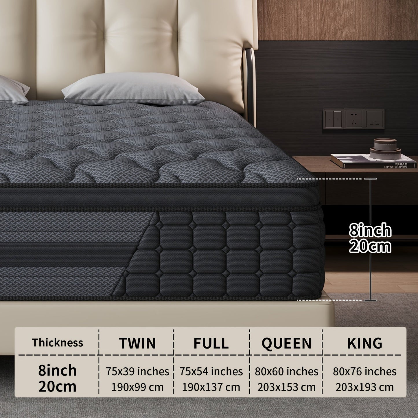 Mattresses shown in the 8inch, Twin option