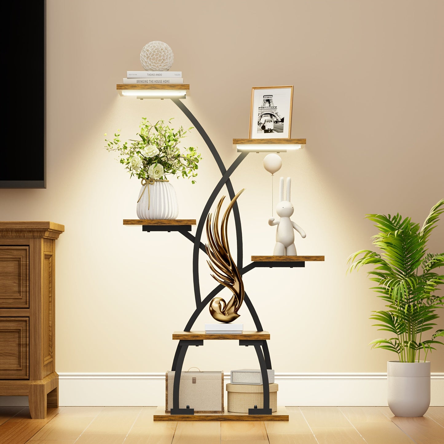 Display Shelf shown in the black & brown-1pc-6 tier option