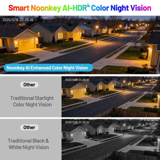 Security Camera 3MP Window Two-Pack with Color Night Vision, Peel-and-Stick Mount and Person or Pet Detection