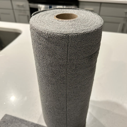 Microfiber Cleaning Cloths Reusable Paper Towel Roll Replacement – Washable Absorbent Tear-Away Dishcloths for Kitchen