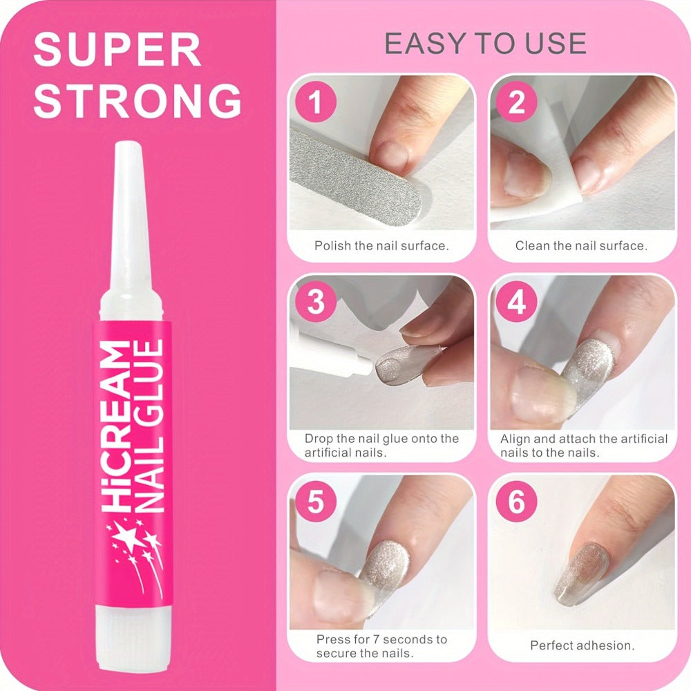 Acrylic Nail Glue Set 14 Pcs No Lamp Quick Dry Super Strong Bond – 12×2ml + 2×7ml Bulk Pack for Press On Nails, Fake Nails