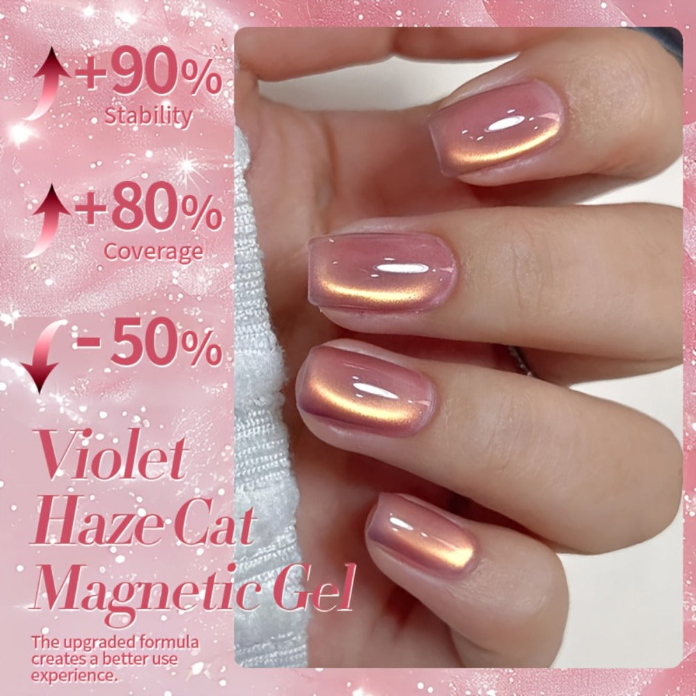 Gel Nail Polish BORN PRETTY MY45 Nude-Gold Magnetic Cat-Eye in 10ml with UV/LED Soak-Off Formula