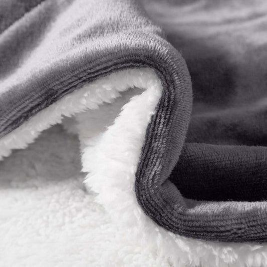 480GSM Sherpa Fleece Blanket, Double-Sided Heavy Throw for Couch, Bed & Travel, Reversible All Season