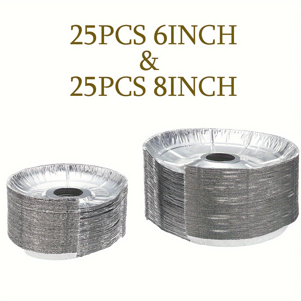 Aluminum Stove Burner Liners 50 Pack for Entryways, Bedrooms and Living Spaces, with the Listed Configuration