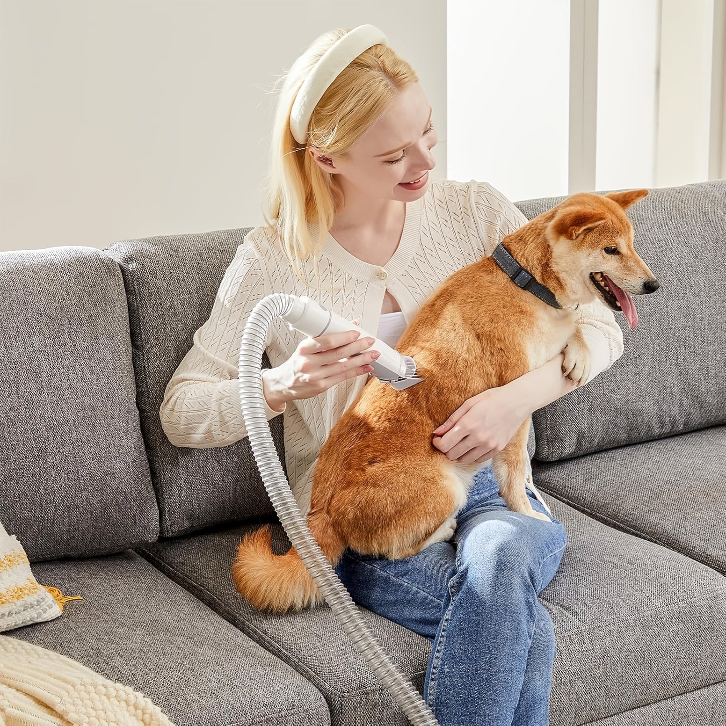 Pet Grooming Vacuum Cleaner with Cordless Clipper – 5-in-1 Grooming Kit for Dogs & Cats, 3 Suction Modes, Low-Noise, 5 Grooming Tools