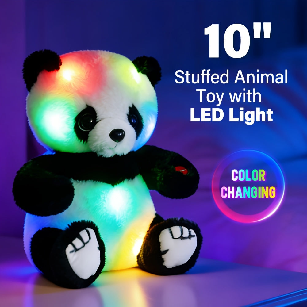 Plush Toy Light-Up Panda in 7-Inch or 10-Inch Sizes with Colorful LED Glow Points for Display