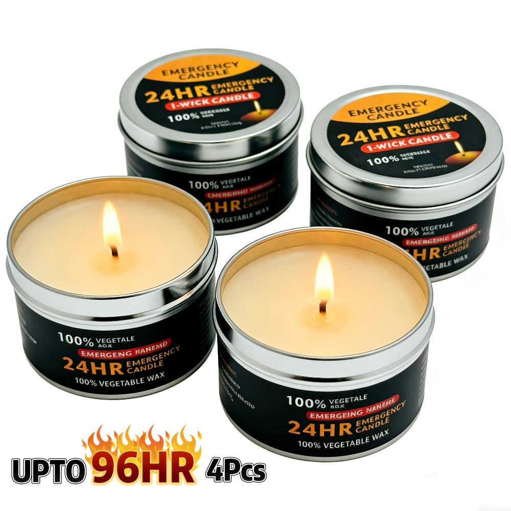 Long Burning Candles 4 Pack Burn Time Unscented Soy Palm Wax Candles in Metal Tins 80g Each for Everyday Face, Beard and Body Grooming
