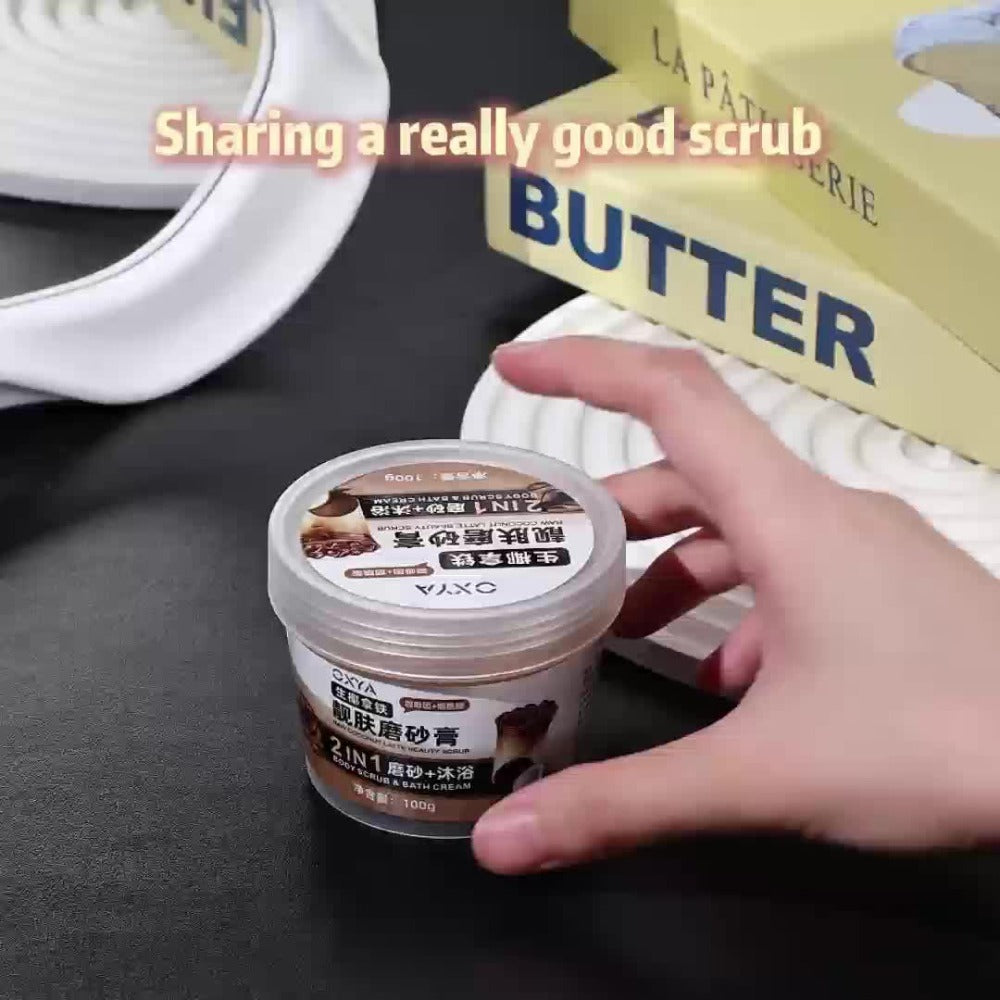 Exfoliating Body Scrub with Coconut Oil & Shea Butter β Raw Coconut Latte Sugar Scrub for Women, Deep Moisturizing Face & Body Exfoliator