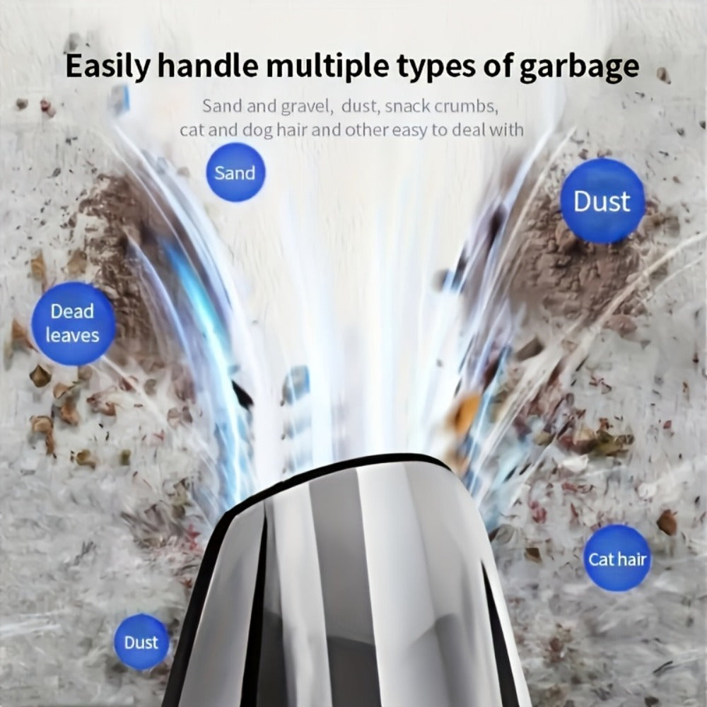 Handheld Vacuum Cleaner with USB Charging, Aluminum Fan Blade, Accessory Set and Black Finish