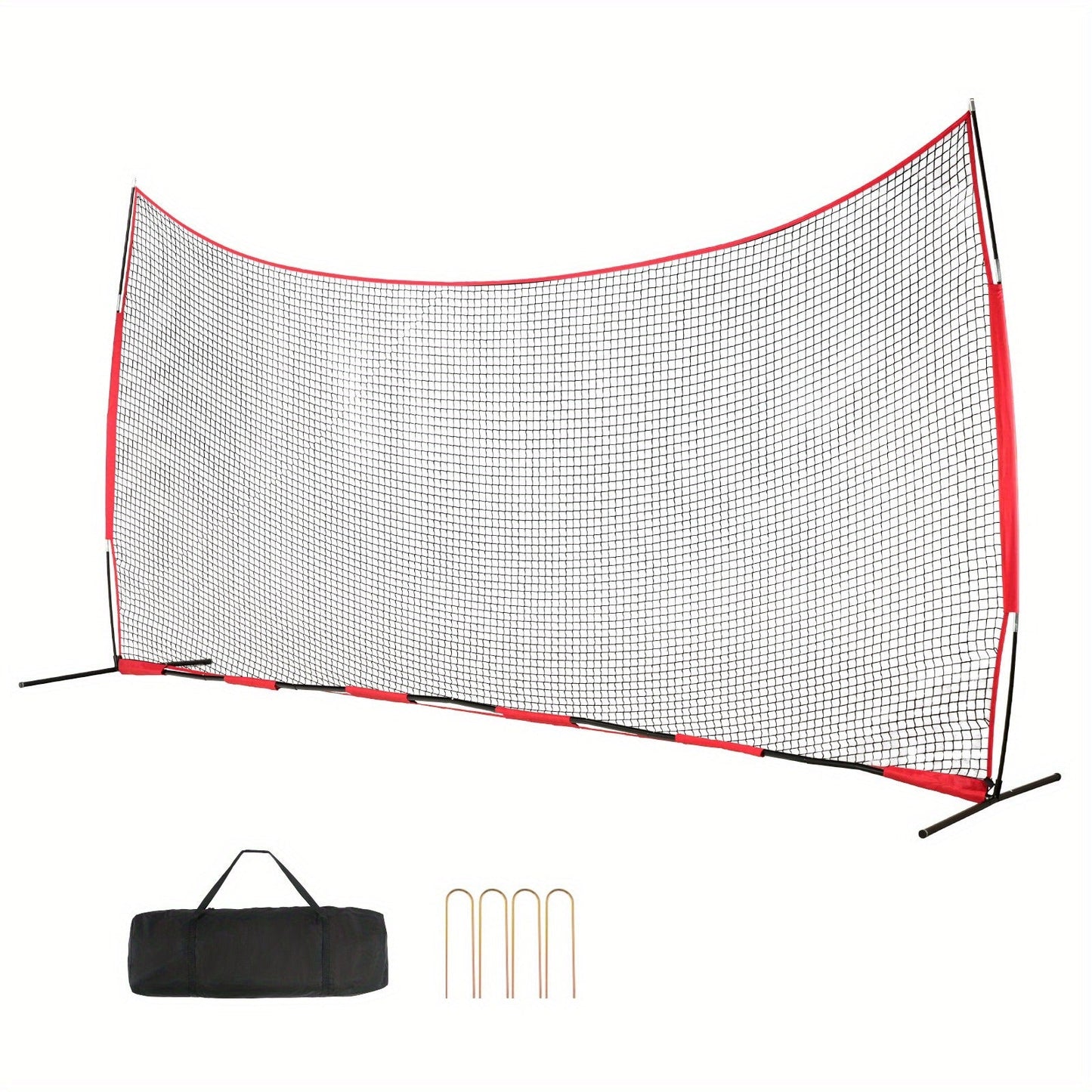 Sports Barrier Backstop Net with Carry Bag – Portable Protection Netting for Baseball Softball Lacrosse Soccer Hockey