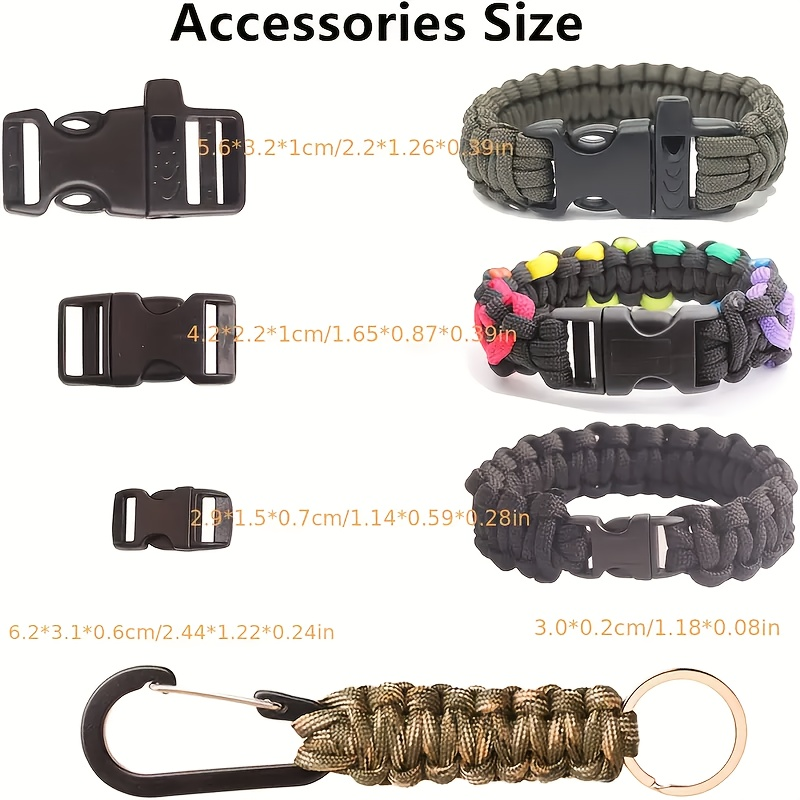 Paracord Bracelet Making Kit DIY Nylon Rope Craft Set with 5 Types of Buckles for Bracelets Keychains Lanyards Survival Gear Beginner