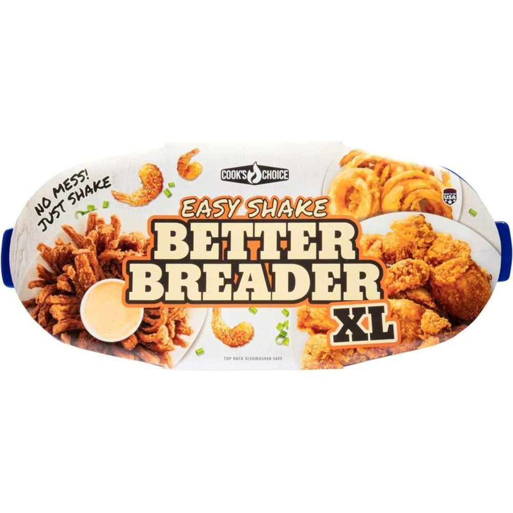 Breading Station Tray XL All-in-One Mess-Free Batter Bowl with Lid, Pour Seasoning Add Meat or Vegetables & Shake