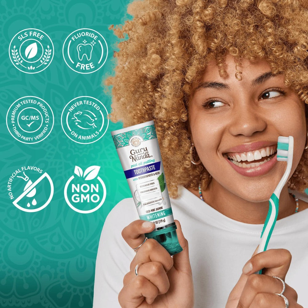 Hydroxyapatite Whitening Toothpaste Fluoride Free, Natural Teeth Whitening for Sensitive Teeth Stain Removal