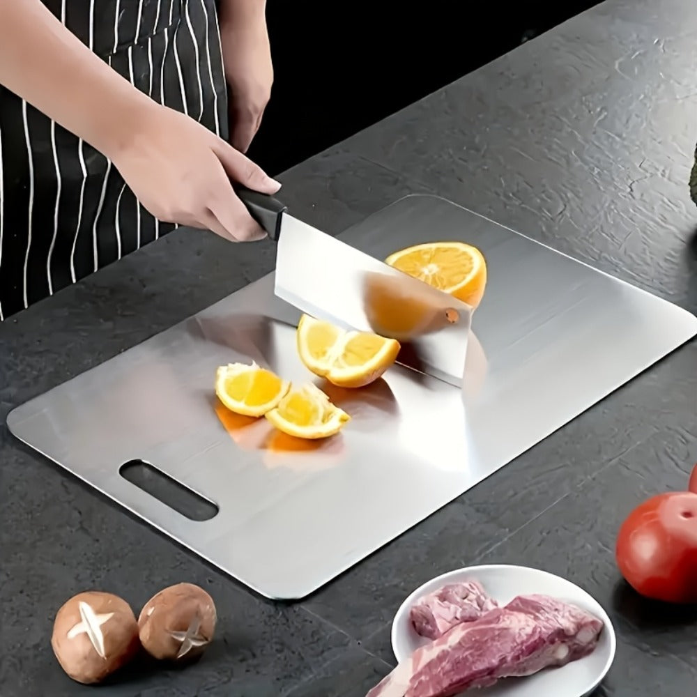 Stainless Steel Cutting Board Set of 3, Durable Kitchen Cutting Boards, & Easy to Clean, Space-Saving Nested Design for Meat