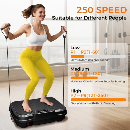 Vibration Plate Exercise Machine 2025 Upgraded – 400 lb Capacity, LED Touch Screen & Remote Control, 9 Preset Programs