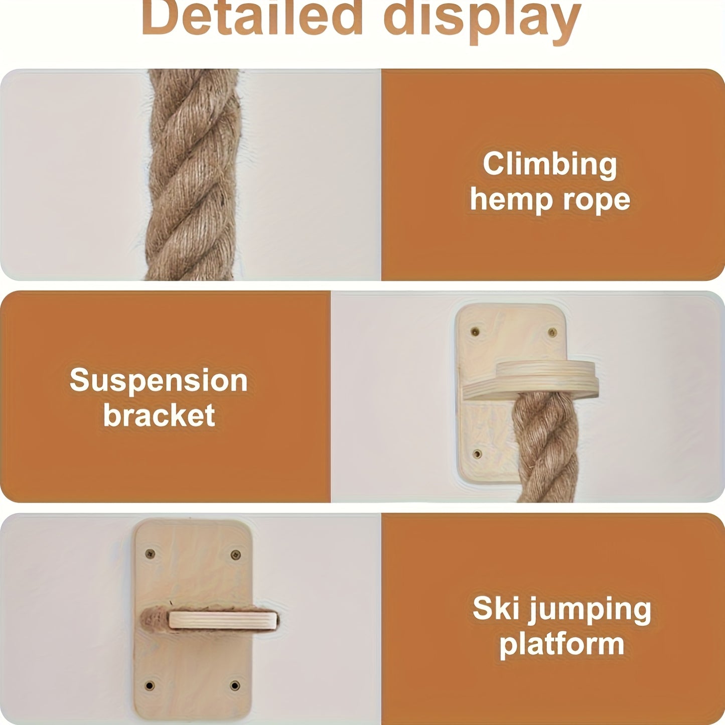 Cat Wall Climbing Rope Jumping Platform – Wall-Mounted Natural Hemp Rope Perch for Indoor Cats & Kittens | Space-Saving Cat Climbing Wall