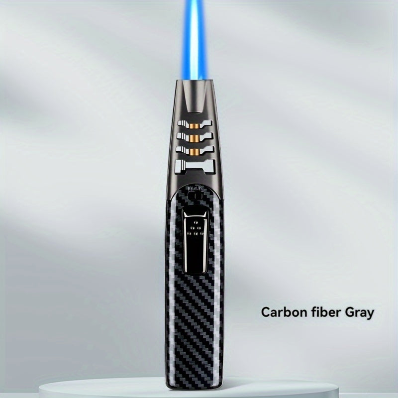 Kitchen Torch Lighter Carbon Fiber Windproof, Adjustable High-Temperature Flame with Safety Lock