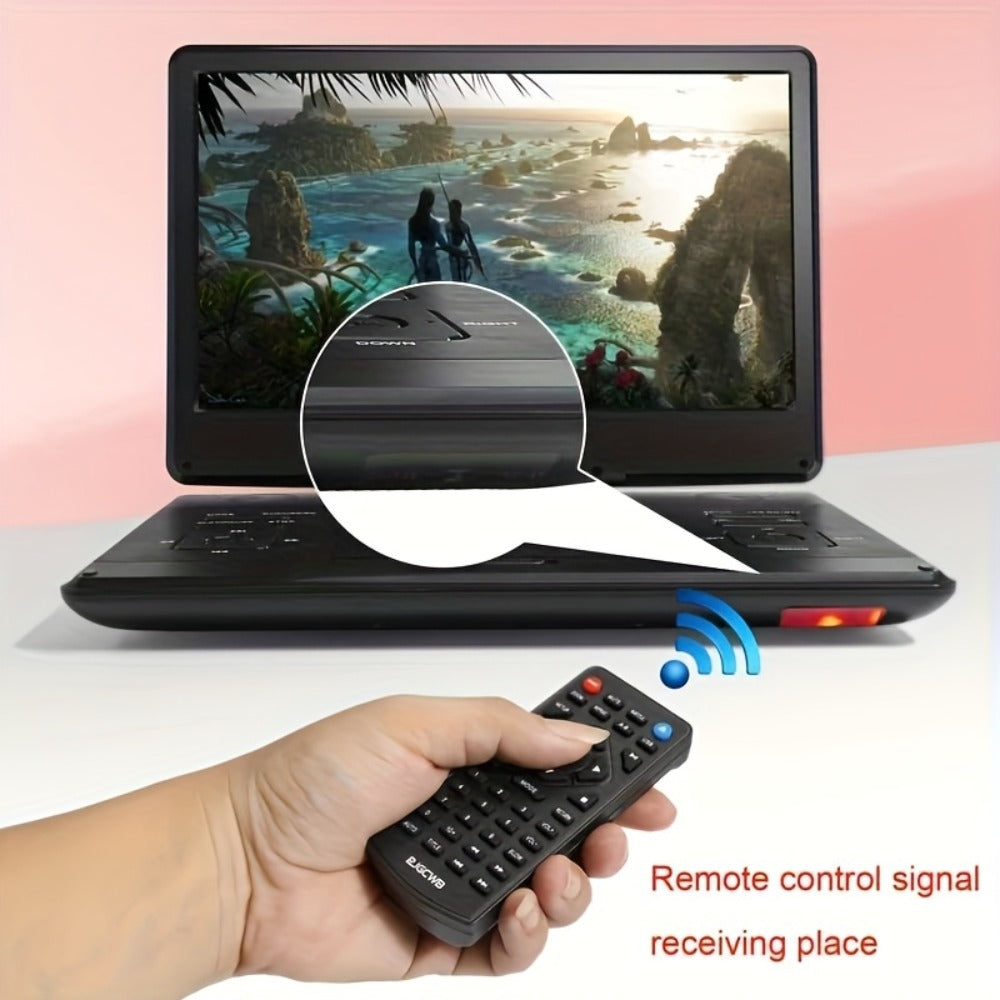 Portable DVD Player 14.1 Inch HD Screen, AV IN/OUT Sync TV & Projector, 270° Rotating Screen, Region Free