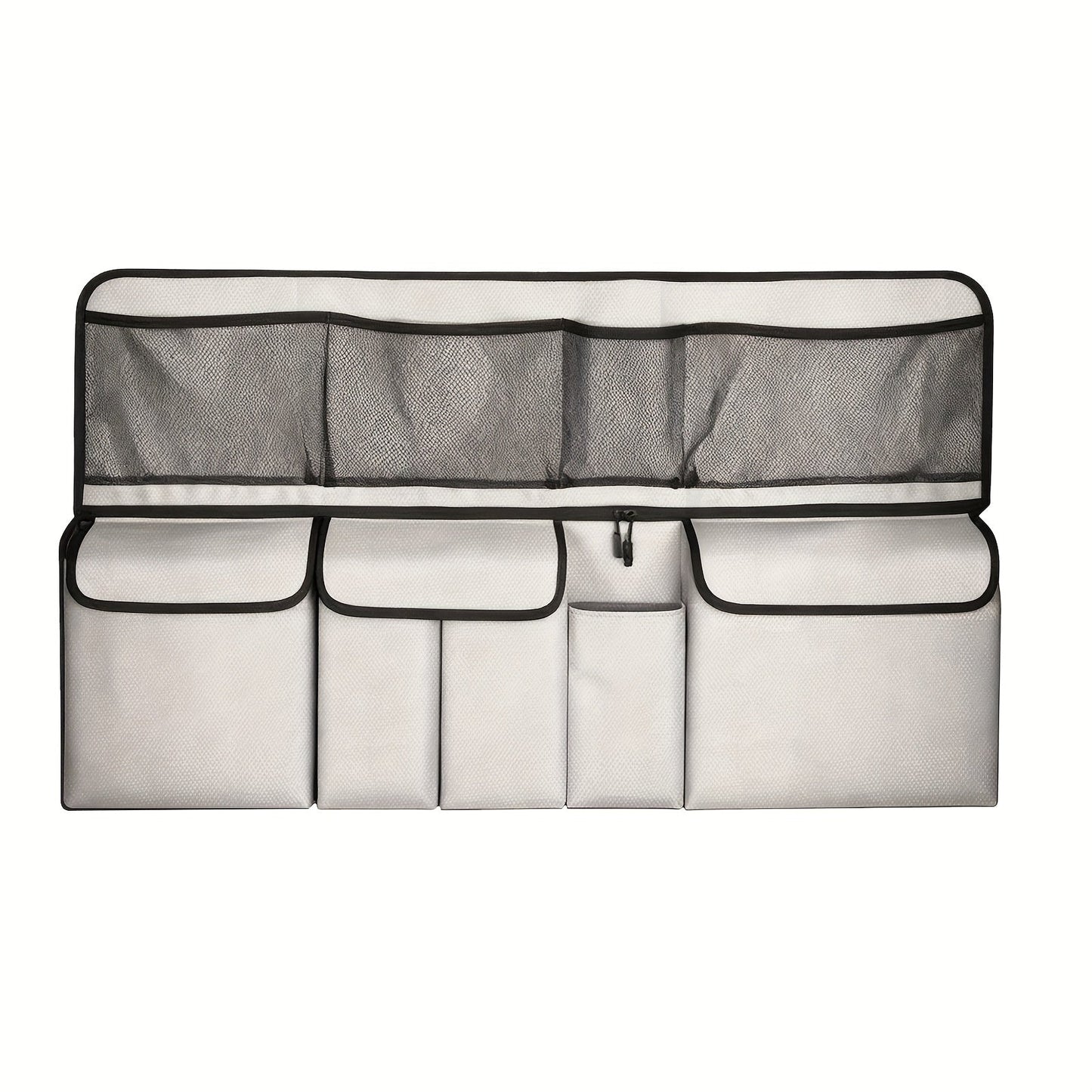 Car Trunk Organizer Bag – High Capacity Oxford Cloth Rear Seat Storage with Adjustable Dividers & Storage Pockets, Universal Fit for Cars