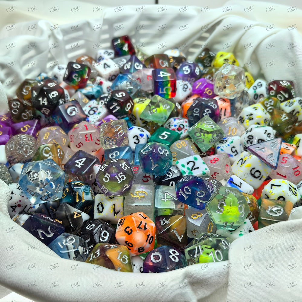 DnD Polyhedral Dice Bulk Set ~135pcs with the Listed Color, Size or Set Options for Everyday Use