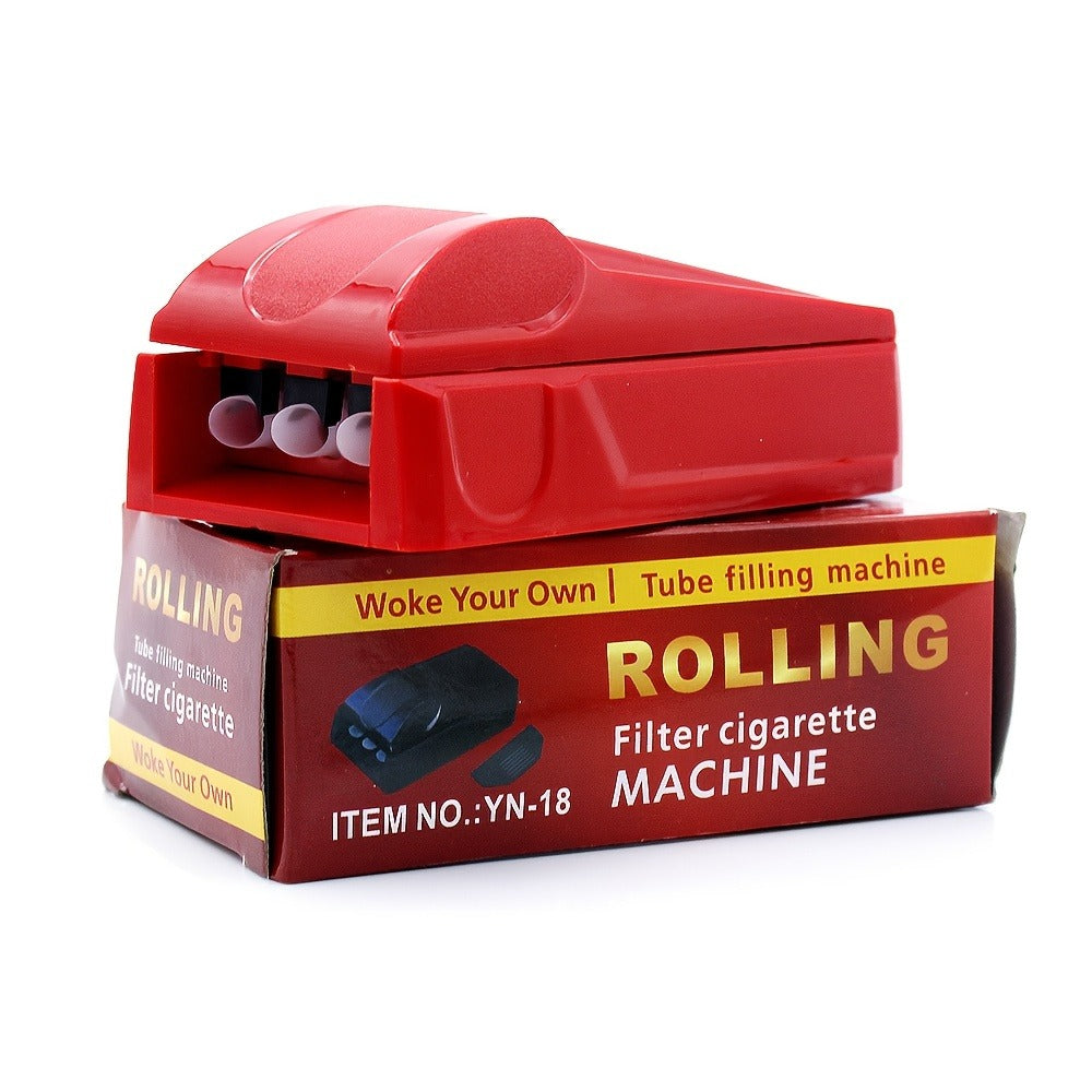 Manual Cigarette Rolling Machine 3-Tube Filler, Portable Durable Plastic Cigarette Roller for Entryways, Bedrooms and Living Spaces