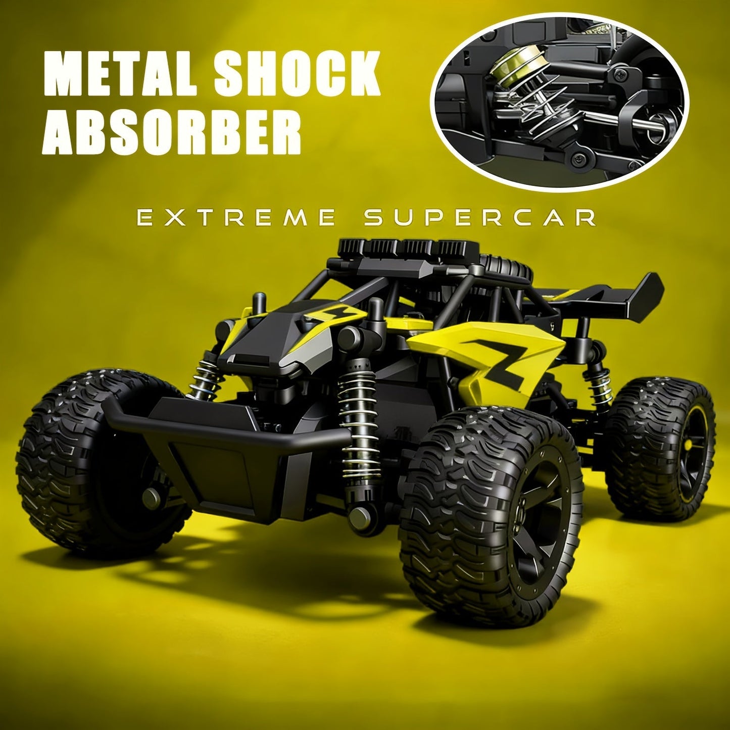 High-Speed RC Buggy 40km/h Alloy Body – 2.4G Remote Control Off-Road Vehicle for Boys Ages 6+, Super Powerful All-Terrain Outdoor Racing