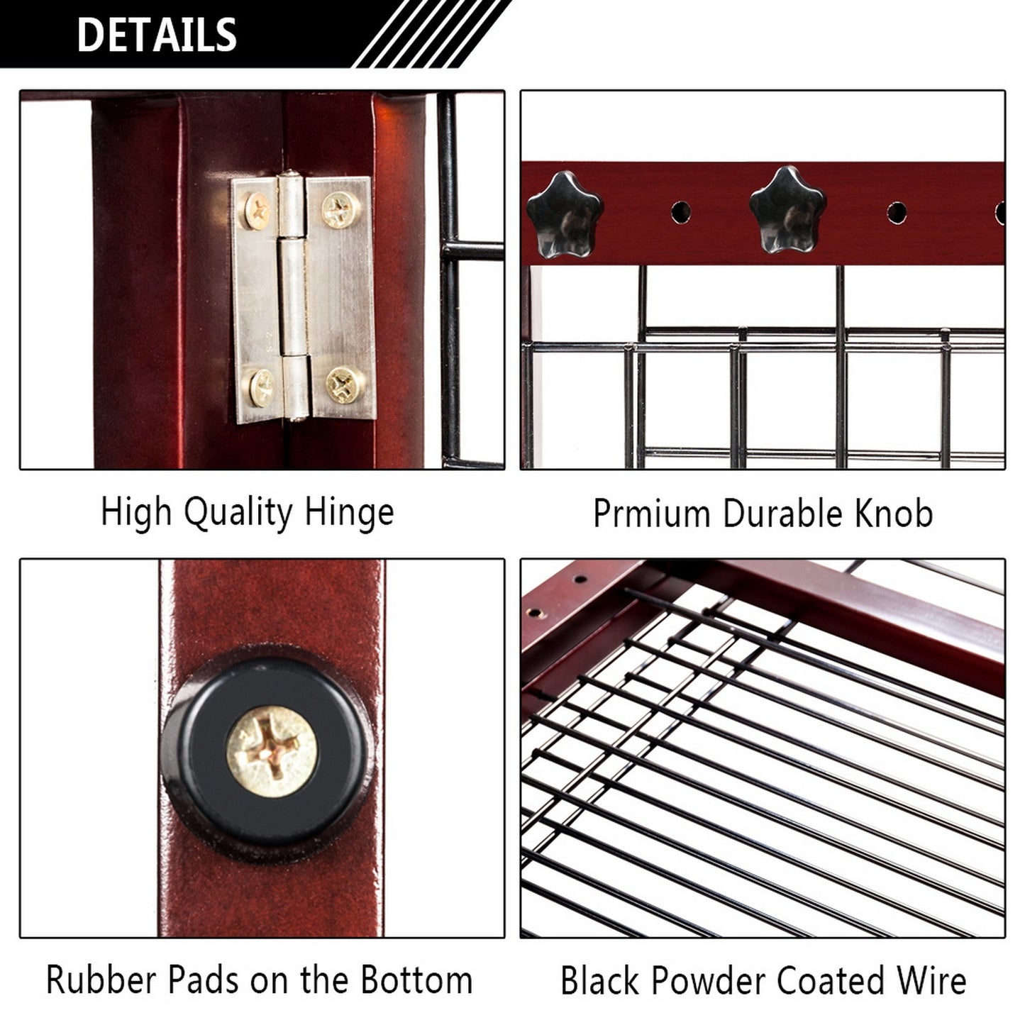 Freestanding Pet Gate for Dogs & Cats – Solid Wood Dog Gate for House, Adjustable 40" to 71" Wide, Indoor Dog Fence for Doorways Stairs