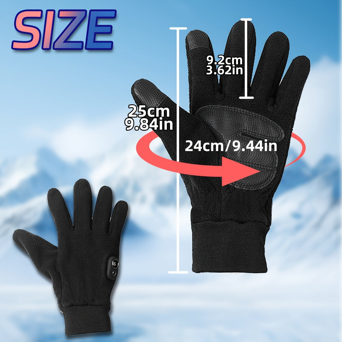 Half-Finger Heated Gloves with Digital Power Display, Three Heat Levels, USB-C Charging and One- or Two-Pair Options